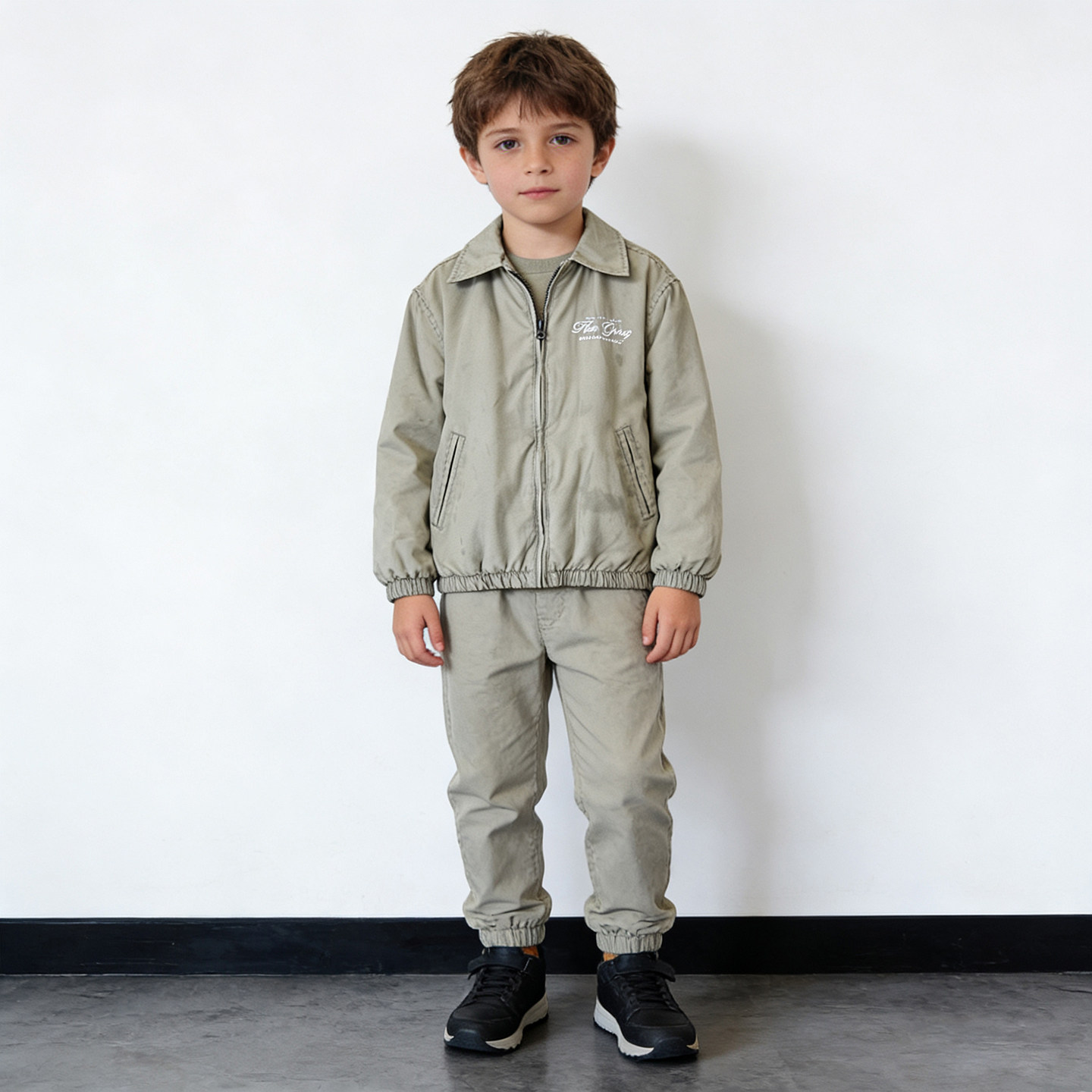 小童夹克春夏新品 童装男童 文字刺绣飞行员夹克外套 5854751 450
