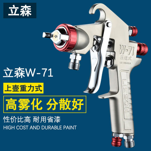 原装立森压送式隔膜泵气动油漆喷枪W71/77/101家具高雾化汽车喷壶