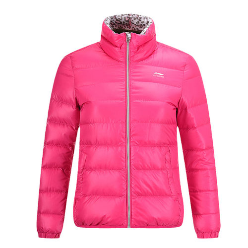 李宁休闲立领女款秋冬羽绒服保暖