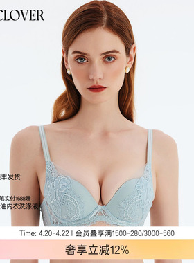 兰卡文LA CLOVER蕾丝文胸小胸聚拢内衣女3/4模杯秘密恋歌2LC11ZA1