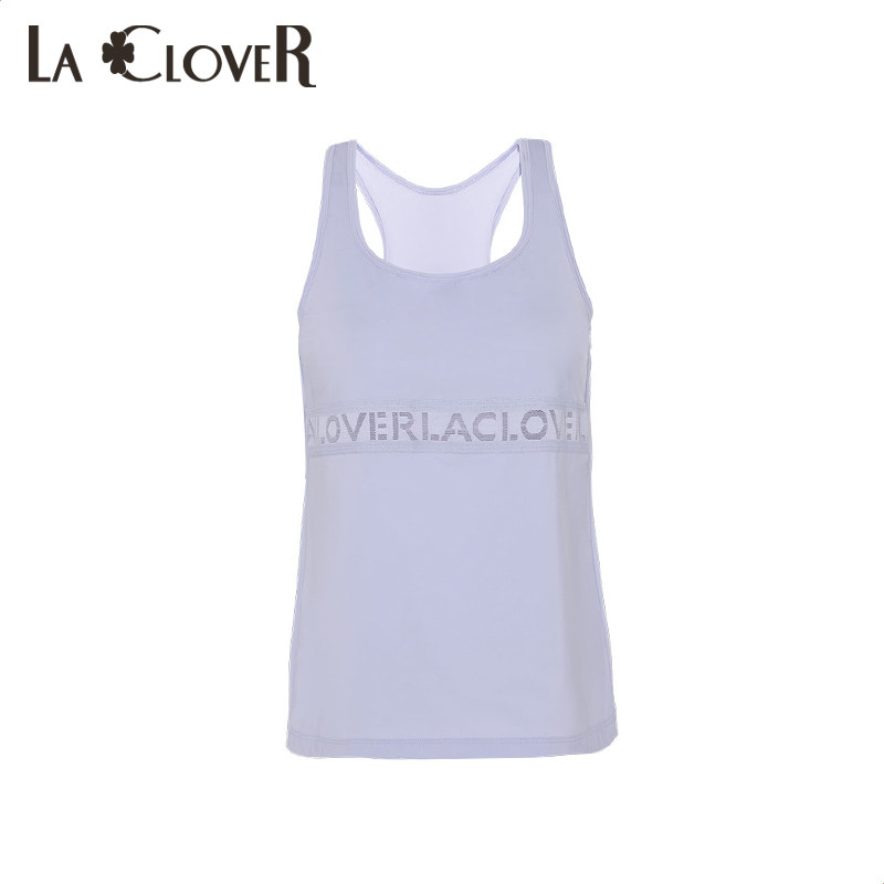 LACLOVER LANCAVIN 패션 올 매치 편지 인쇄 스포츠 조끼 솔리드 컬러 탄성 바닥 여성 LC72QD1