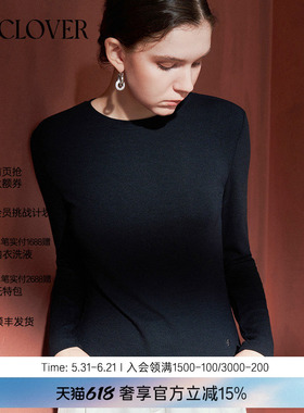 兰卡文(LA CLOVER)罗纹长袖T恤上衣女真我时刻CC72AAH2