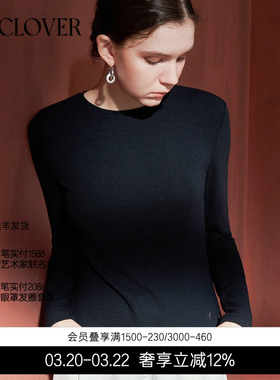 【25秋冬】兰卡文(LA CLOVER)罗纹长袖T恤上衣女真我时刻CC72AAH2