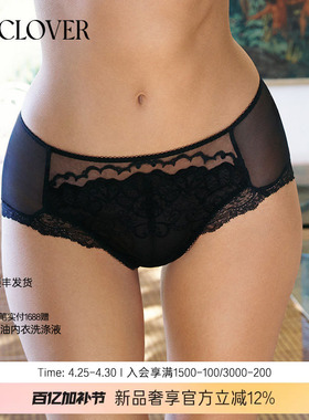 【26春夏】兰卡文(LA CLOVER)中腰平角蕾丝内裤花间墨语LC23AAW1