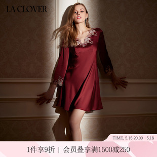 LACLOVER兰卡文华丽盛放系列长袖 睡裙睡衣女新款 新品 LC44WH1