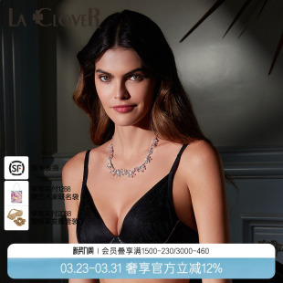 LACLOVER兰卡文暗夜天使系列网纱聚拢深V文胸LC11SG1