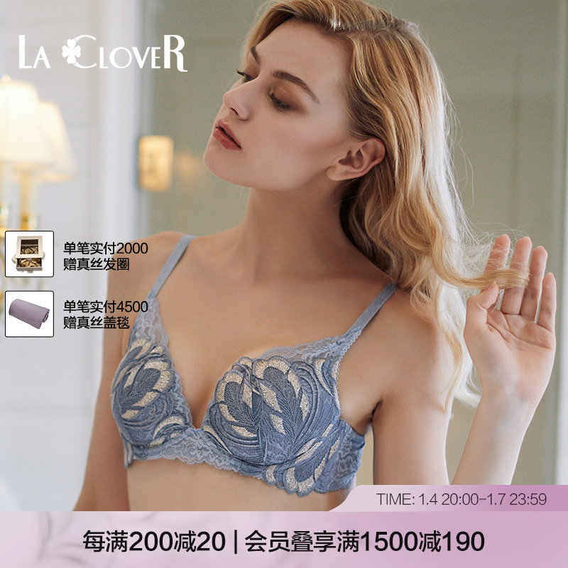 兰卡文蜜粉嘉人刺绣花卉4/4无纺布蕾丝聚拢LC11NN1