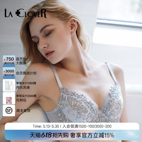 兰卡文立体藤蔓重工刺绣文胸