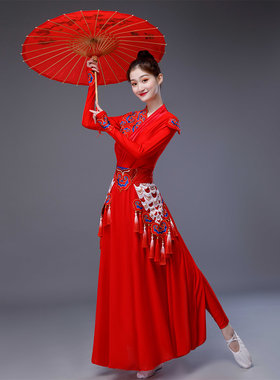 醒狮红色国风国潮喜庆舞狮女款打鼓表演服演出服定制舞蹈服定制