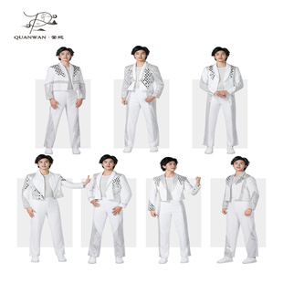 大时代少年亮片现代舞流行舞男歌手男团街舞伴舞演出服定制租赁