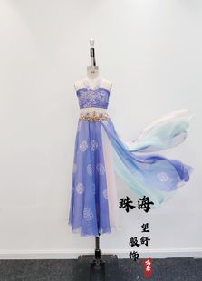 国风敦煌飞天中国舞儿童古典舞女艺考舞蹈服沙漠异域风情服装定制