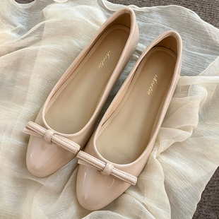 法式蝴蝶结浅口单鞋女2026春季新款内增高玛丽珍鞋小皮鞋气质女鞋