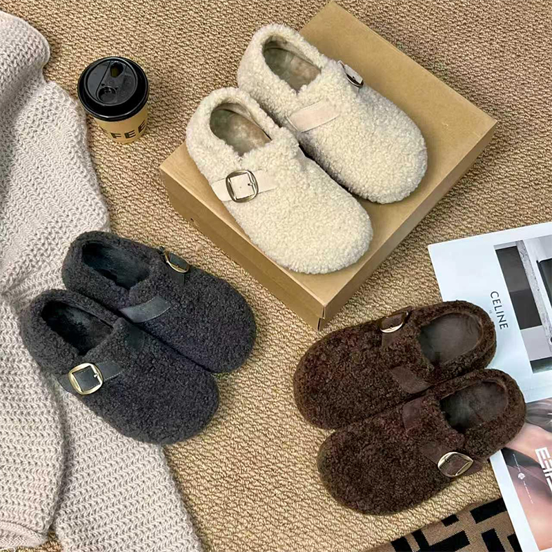 复古温柔加绒勃肯鞋女2025新款秋