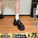 女2025秋冬新款 爆款 乐福鞋 小个子内增高小皮鞋 一脚蹬懒人单鞋 厚底