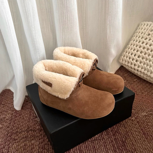 爆款 加绒勃肯鞋 冬季 子外穿保暖棉鞋 毛毛棉靴子 鞋 雪地靴女2025新款