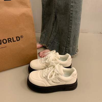 厚底增高小白鞋板鞋女2025秋季