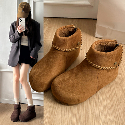 复古厚底内增高加绒雪地靴女款