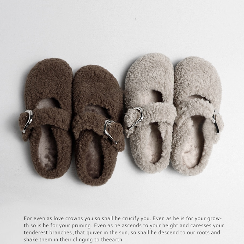 厚底毛毛鞋包头半拖鞋女2025秋冬