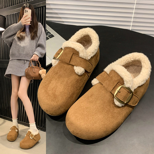 内增高厚底加绒加厚勃肯鞋雪地靴