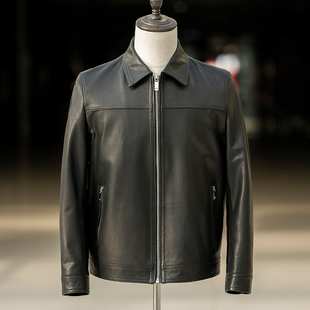 品质头层羊皮真皮皮衣春秋单皮夹克外套时尚 休闲山羊皮皮衣