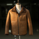 品质美利奴原生态皮毛一体男真毛外套简约休闲夹克冬厚翻领大衣