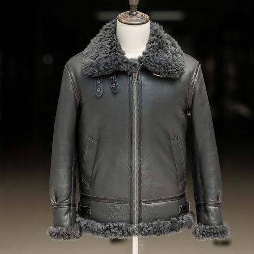 厚皮草原生态羊皮毛一体复古夹克