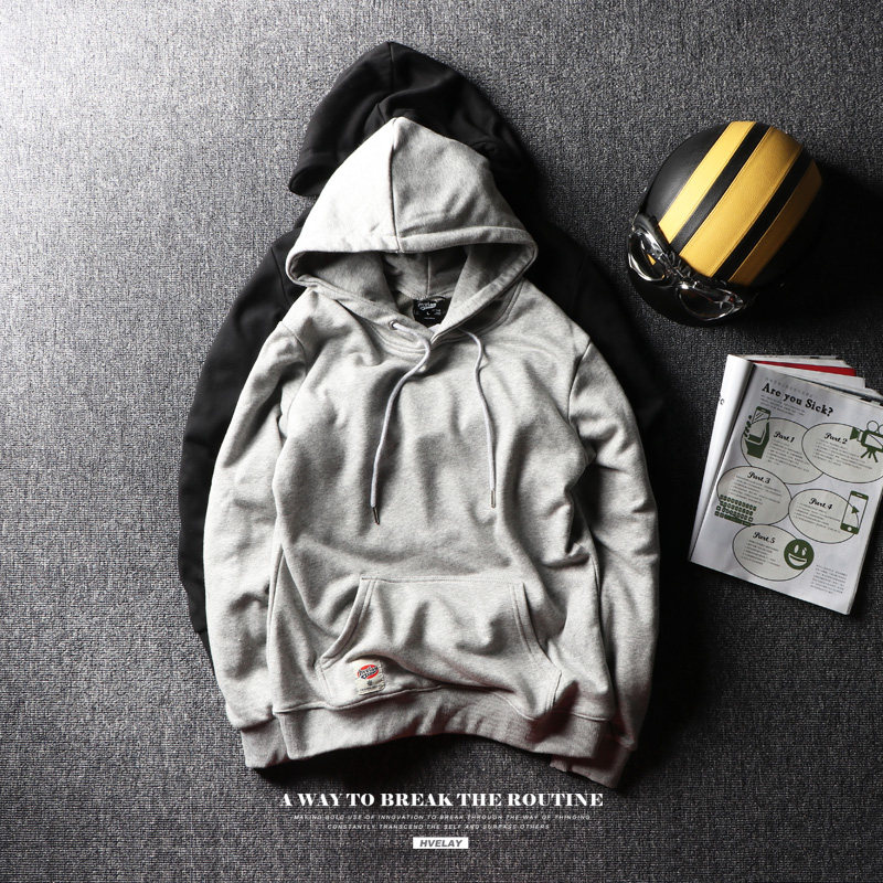 潮牌余文乐简约纯色连帽卫衣男女ulzzang韩版宽松套头抓绒外套男在类目 男装, 卫衣中 - 来自Buy2taobao.com提供专业的淘宝代购服务