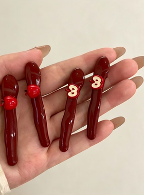 红色小苹果造型可爱甜美边夹