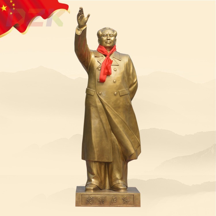 怀东 毛主席铜像挥手真人比例大型摆像公司大厅学校酒店大堂装.3