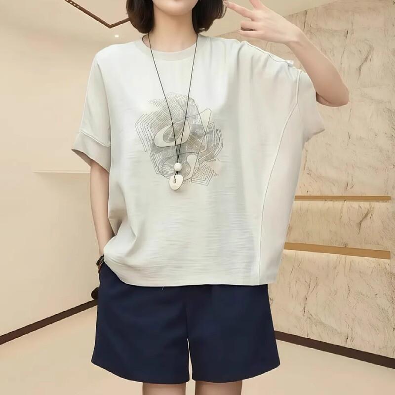 大码女装2025夏新款胖MM显瘦上衣时尚小众不撞衫设计感短袖T恤潮图片