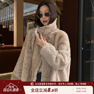 奢雅极简 进口拉贡皮毛一体 立领两色皮草外套 店主私服 SHINE