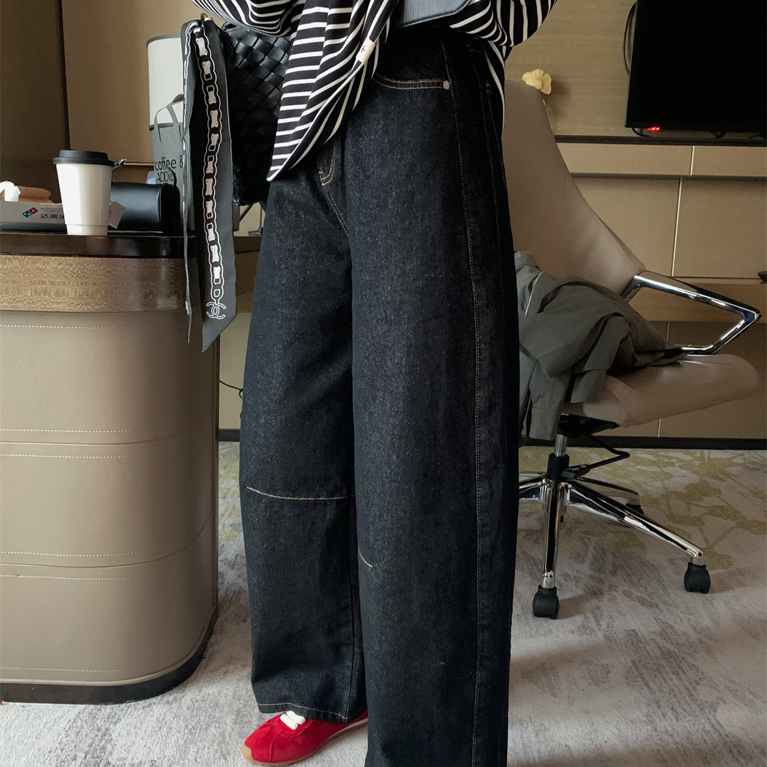 SHINE 自留 明星同款 丹宁原色牛仔 复古高腰 棉质弯刀阔腿牛仔裤,女装/女士精品,牛仔裤,淘宝优惠券,粉丝福利购,淘宝优惠卷