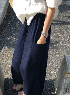 SHINE 夏日新品 天然莱赛尔 双口袋设计 松紧腰抽绳 直筒休闲裤