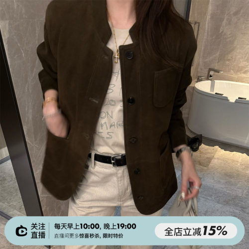 混种山羊皮皮衣夹克外套