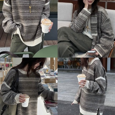 浮线提花绵羊毛针织毛衣