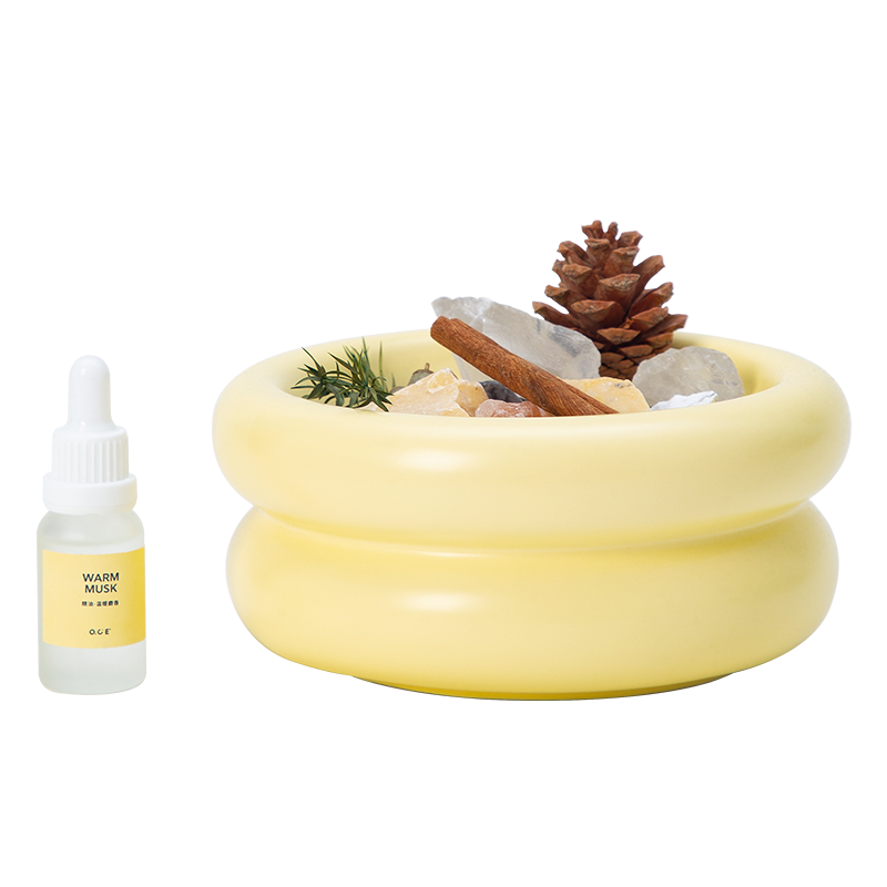 OCE甜甜圈晶石扩香精油无火香薰摆件房间室内香氛向野晶石彩色