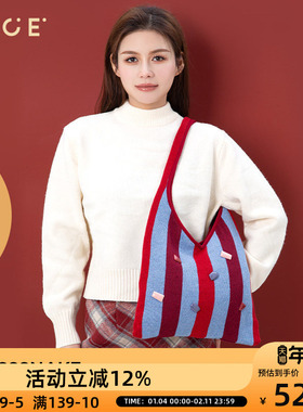 OCE包包毛绒绒秋冬手提包女2025新款时尚手腕包小拎包单肩包女