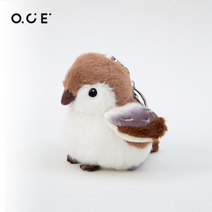 OCE可爱小鸟挂件公仔麻雀仿真玩偶钥匙扣毛绒玩具热销书包挂饰