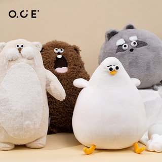 OCE原创毛绒玩偶可爱动物公仔柔软水獭创意小浣熊土拨鼠公仔娃娃
