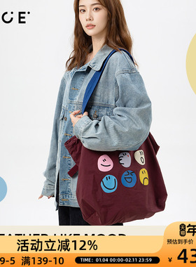 OCE单肩包女2025新款托特包包手提包女学生通勤大容量帆布包袋