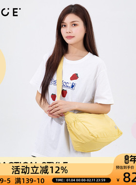 OCE漫行系列斜挎包女士新款卡其通勤单肩大容量背包