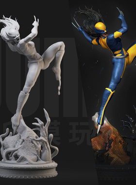 X23 金刚狼女 X战警 1/24白模GK手办 35比例兵人3D打印模型 577