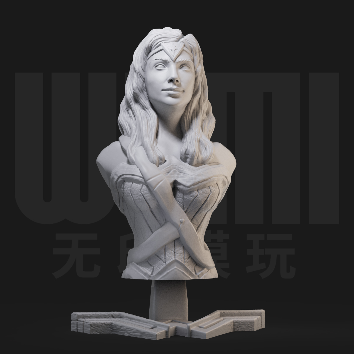 DC神奇女侠半身胸像 1比16GK白模 3D打印树脂 1/10手办模型 90