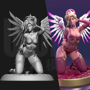 守望先锋 天使 安吉拉 1/24GK白模手办18比例树脂3D打印模型 6553