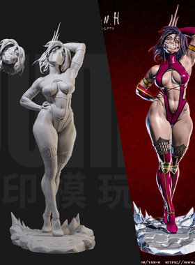 1/24 真人快打 美莲娜 18比例GK白模手办 3D打印兵人模型 2061