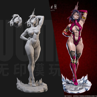 1/24 真人快打 美莲娜 18比例GK白模手办 3D打印兵人模型 2061