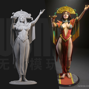 1/24 玛雅神庙女祭司 18比例GK白模手办 3D打印兵人模型 2274