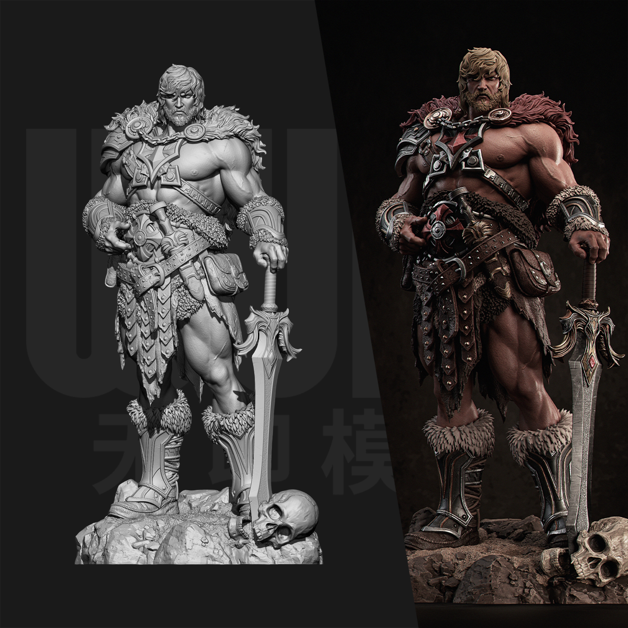 宇宙巨人希曼 希曼 1/24GK白模手办18比例树脂3D打印模型 6556