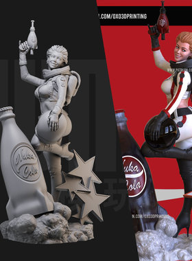 1/24核子可乐女郎 辐射游戏18比例GK白模手办3D打印兵人模型 5109