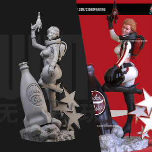 1/24核子可乐女郎 辐射游戏18比例GK白模手办3D打印兵人模型 5109